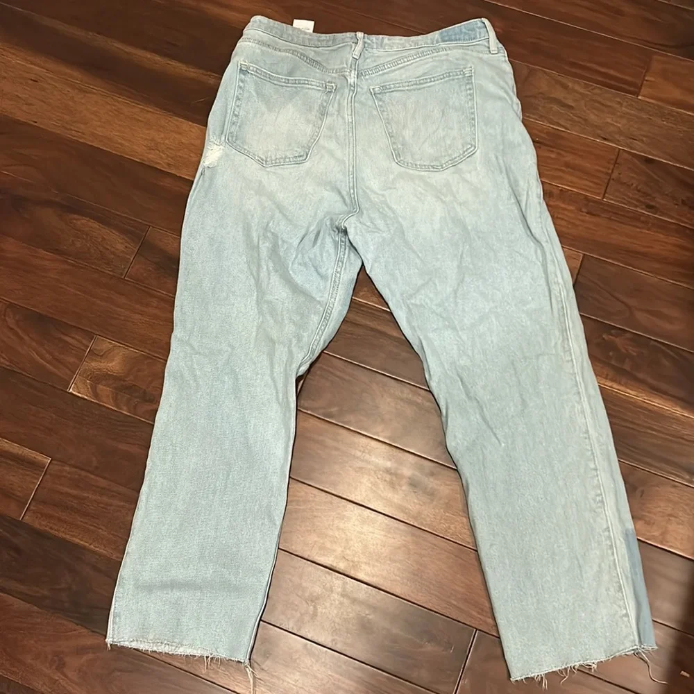 Hollis yet high rise jeans with distress and patchwork - Picture 2 of 3